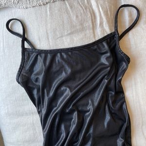 Black slightly shiny bodysuit from American apparel